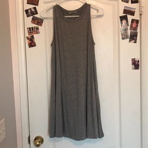 Navy and grey striped dress